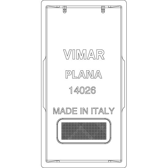 Vimar Plana 1-Module Interchangeable Button, Lightable Diffuser, IP40, Halogen-Free