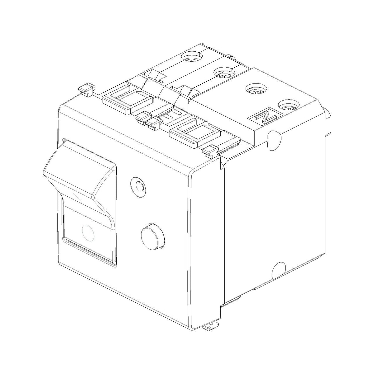 Vimar Plana 1P+N RCBO Breaker, 120-230V, IP40, Built-In, 2 Modules