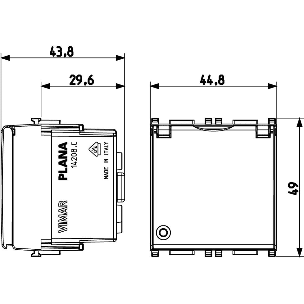 Vimar Plana 2P+E German SICURY Socket Outlet, 16A, 250V, IP20