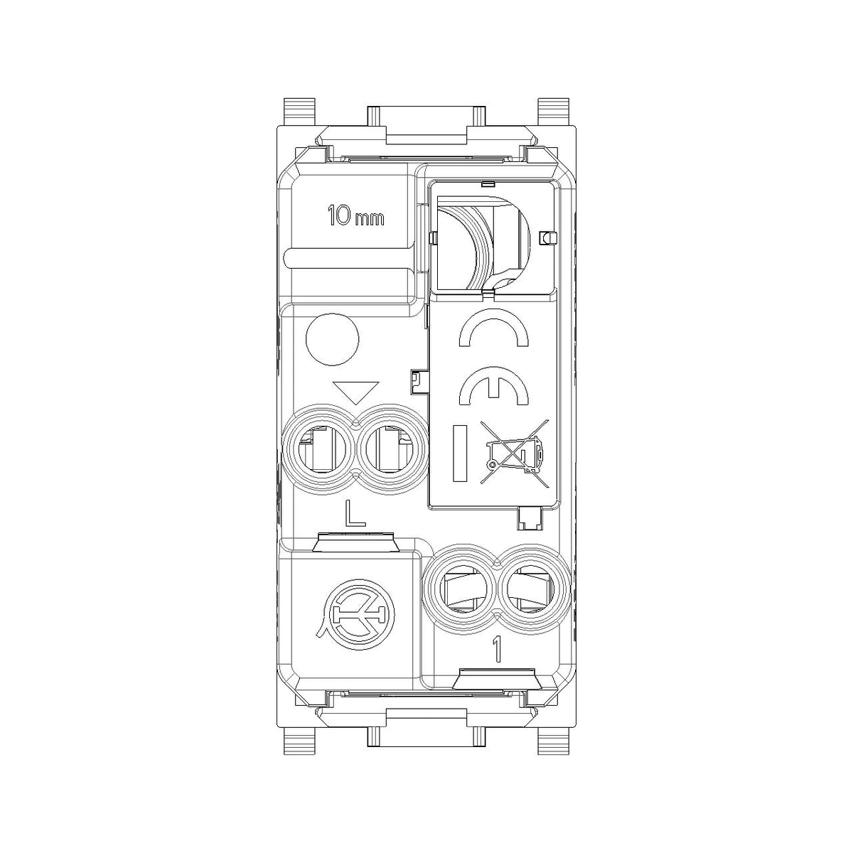 Vimar Plana 1P 10AX 1-Way Switch, 250V, Lightable, Replaceable Button