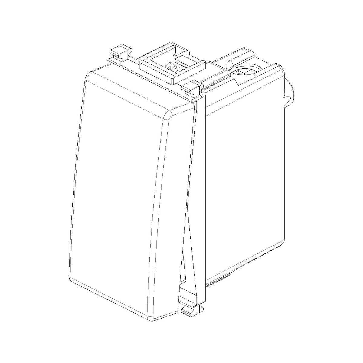 Vimar Plana 1P 10AX 1-Way Switch, 250V, Lightable, Replaceable Button