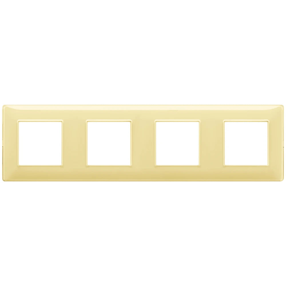 Vimar Plana 8-Module (2+2+2+2) Cover Plate, 71mm Center Distance, 293 x 80mm, Halogen-Free Technopolymer, Clamp Mounting, IP00