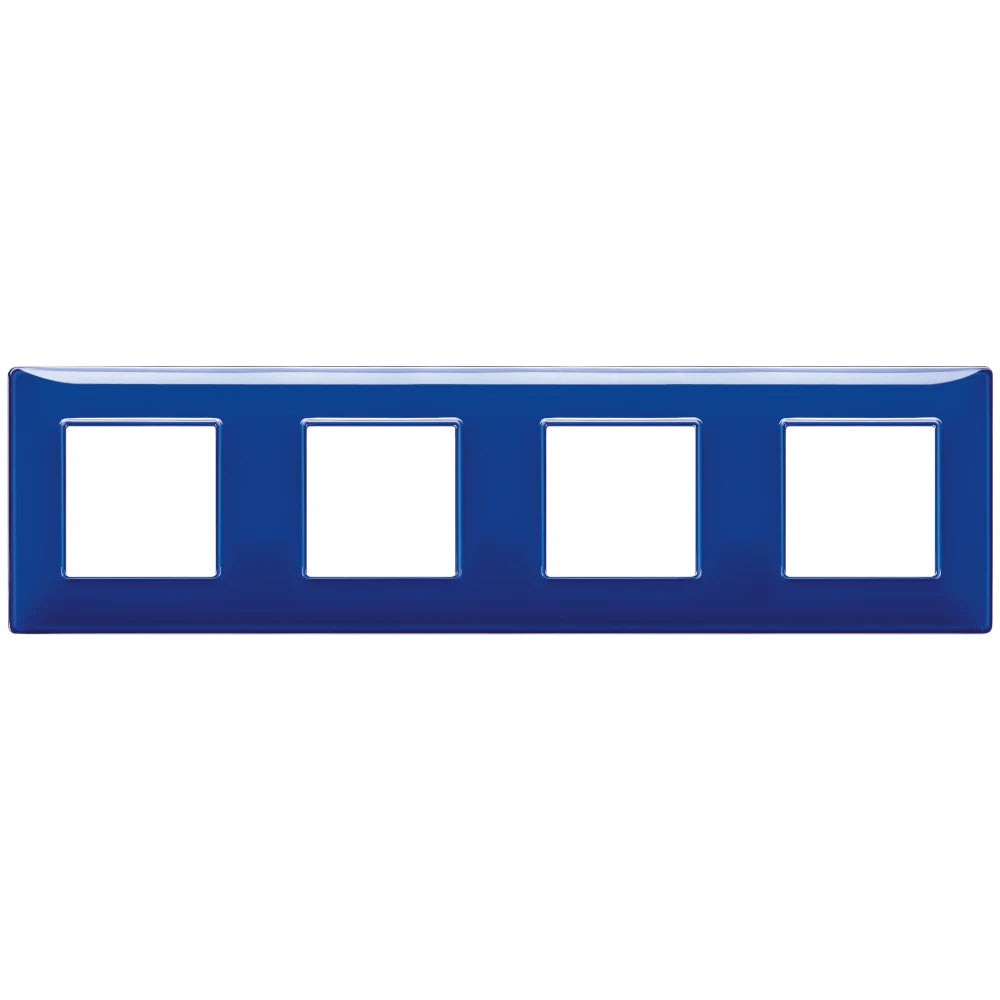 Vimar Plana 8-Module (2+2+2+2) Cover Plate, 71mm Center Distance, 293 x 80mm, Halogen-Free Technopolymer, Clamp Mounting, IP00