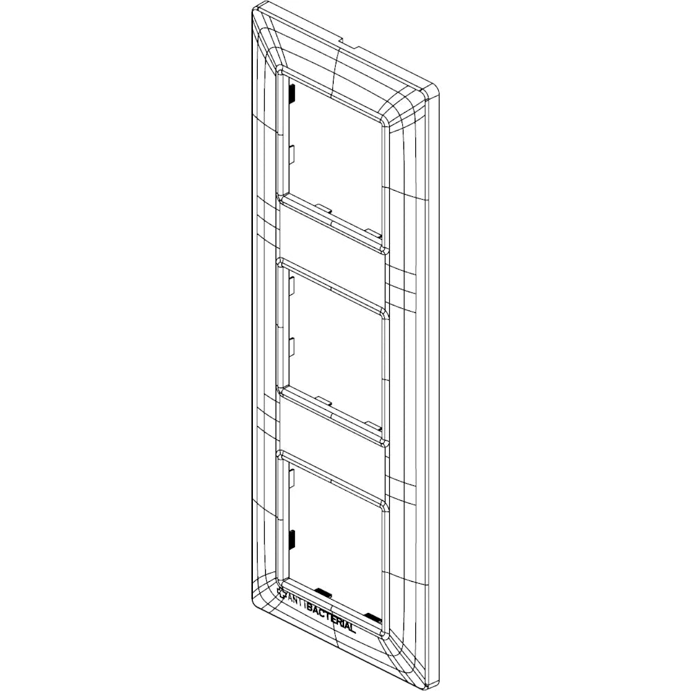 Vimar Plana 6-Module (2+2+2) Cover Plate, 71 mm Center Spacing, 222 x 80 x 9 mm, Technopolymer, Clamp Mounting, Horizontal/Vertical Mount