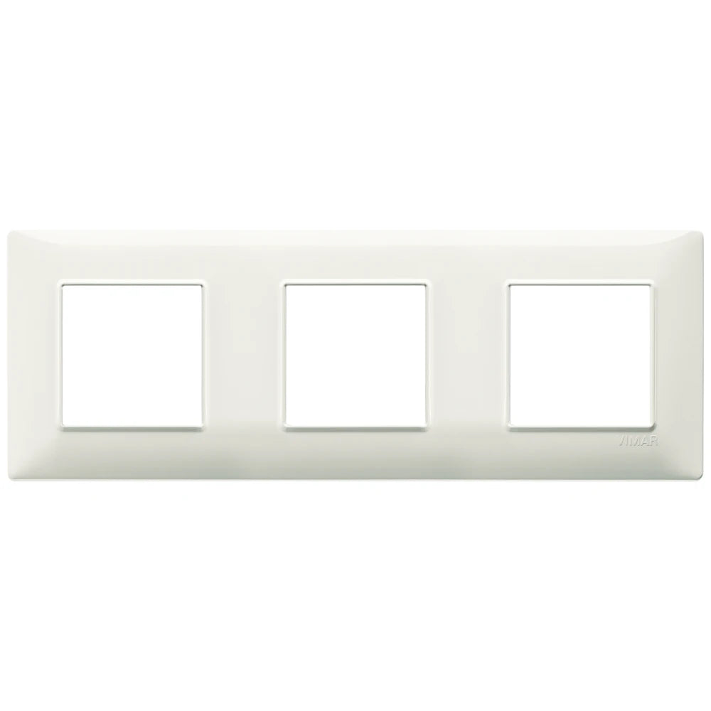 Vimar Plana 6-Module (2+2+2) Cover Plate, 71 mm Center Spacing, 222 x 80 x 9 mm, Technopolymer, Clamp Mounting, Horizontal/Vertical Mount