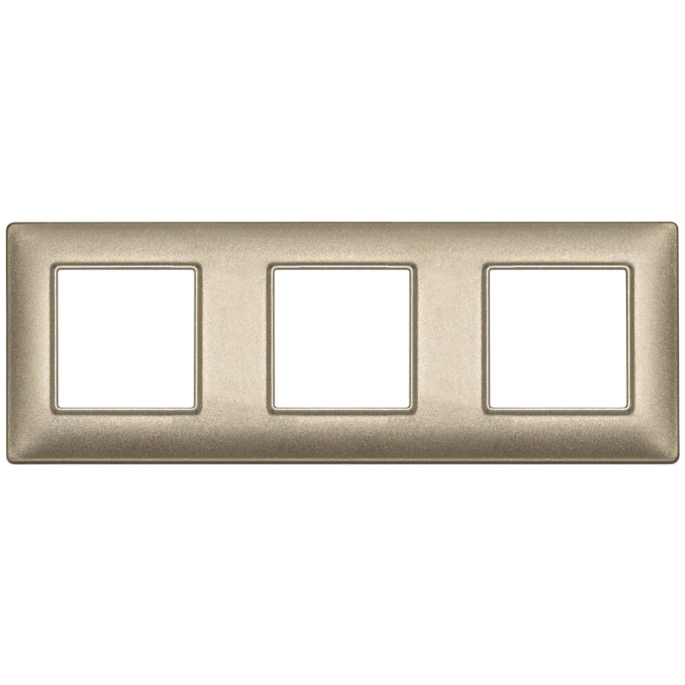 Vimar Plana 6-Module (2+2+2) Cover Plate, 71 mm Center Spacing, 222 x 80 x 9 mm, Technopolymer, Clamp Mounting, Horizontal/Vertical Mount