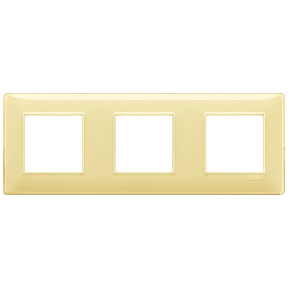 Vimar Plana 6-Module (2+2+2) Cover Plate, 71 mm Center Spacing, 222 x 80 x 9 mm, Technopolymer, Clamp Mounting, Horizontal/Vertical Mount