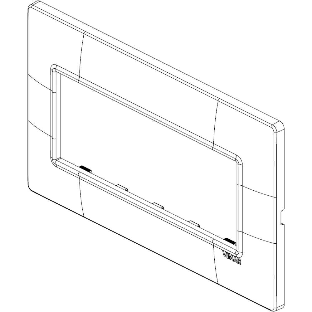 Vimar Plana 5-Module British Standard Cover Plate, 155 x 95 x 9 mm, Clamp Mounting, Horizontal/Vertical Mount, IP00