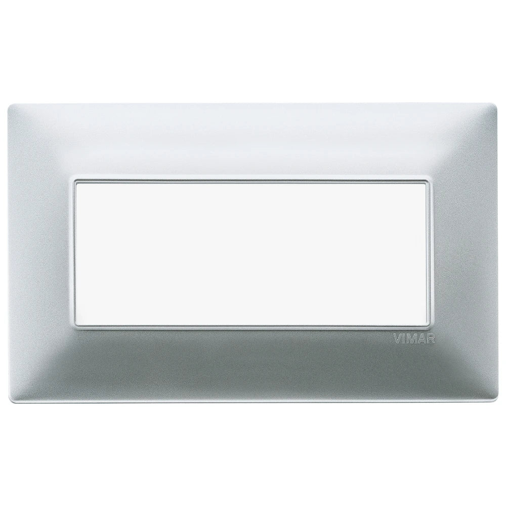 Vimar Plana 5-Module British Standard Cover Plate, 155 x 95 x 9 mm, Clamp Mounting, Horizontal/Vertical Mount, IP00