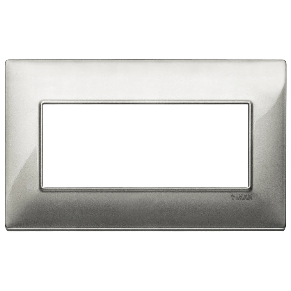 Vimar Plana 5-Module British Standard Cover Plate, 155 x 95 x 9 mm, Clamp Mounting, Horizontal/Vertical Mount, IP00
