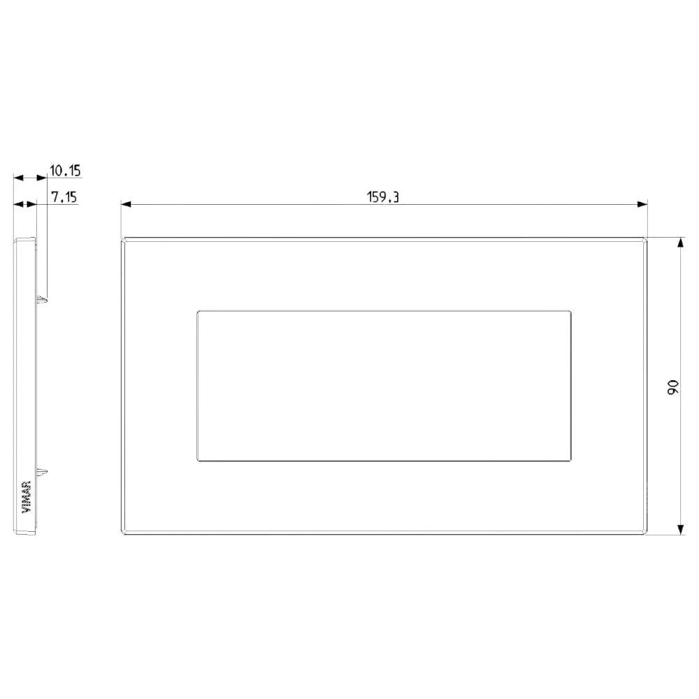 Vimar EIKON 5-Module British Standard Cover Plate, 159.3 x 90 mm, Clamp Mounting