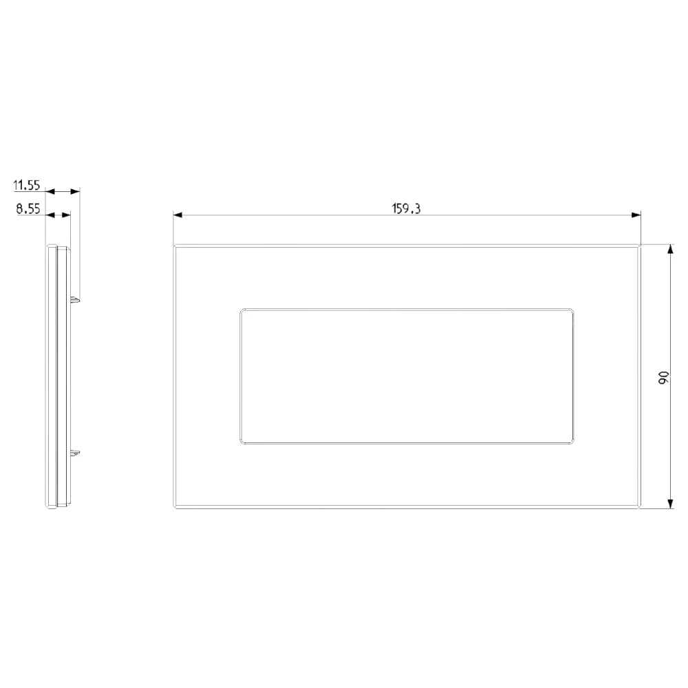 Vimar EIKON 5-Module British Standard Cover Plate, 159.3 x 90 mm, Clamp Mounting