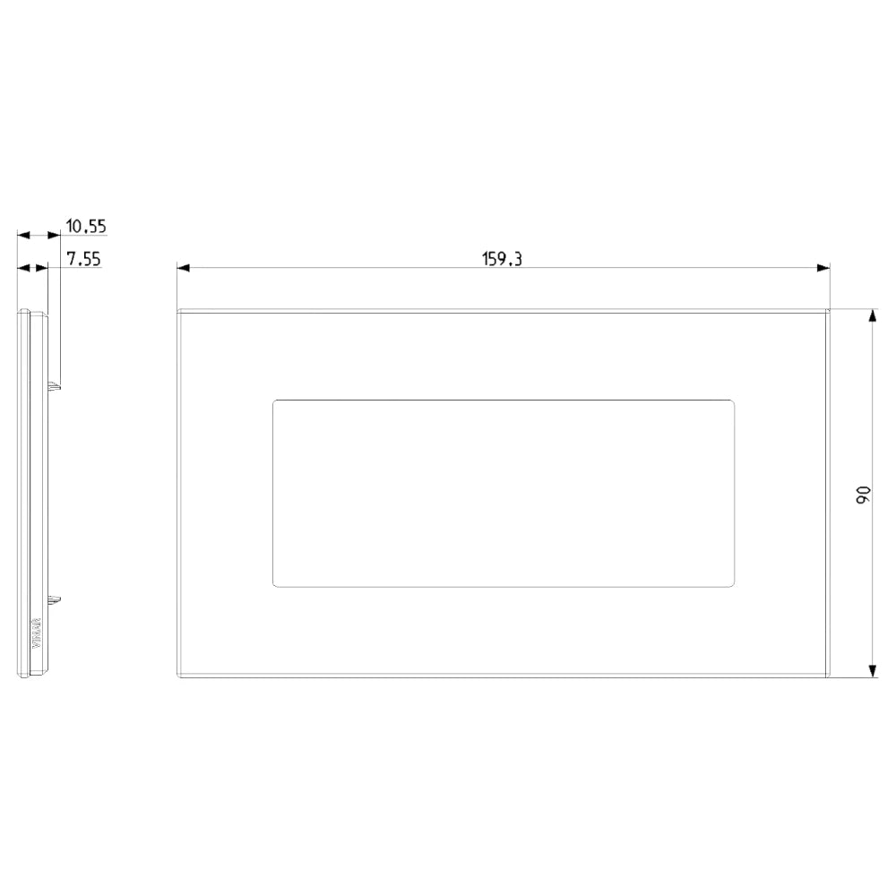Vimar EIKON 5-Module British Standard Cover Plate, 159.3 x 90 mm, Clamp Mounting