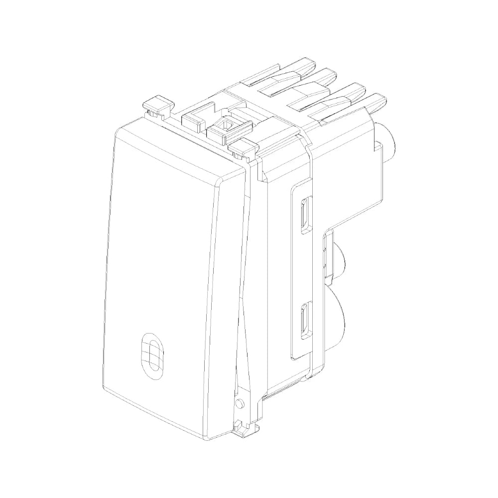 Vimar ARKÉ 1P 10AX 2-Way Switch, 250V, IP40, Replaceable Button