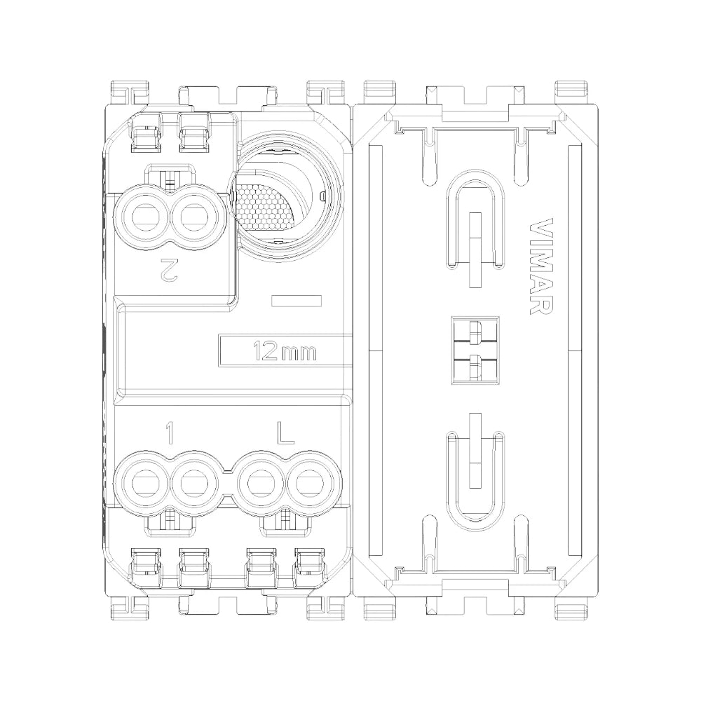Vimar ARKÉ 1P 10AX 2-Way Switch, 250V, IP40, Replaceable Button