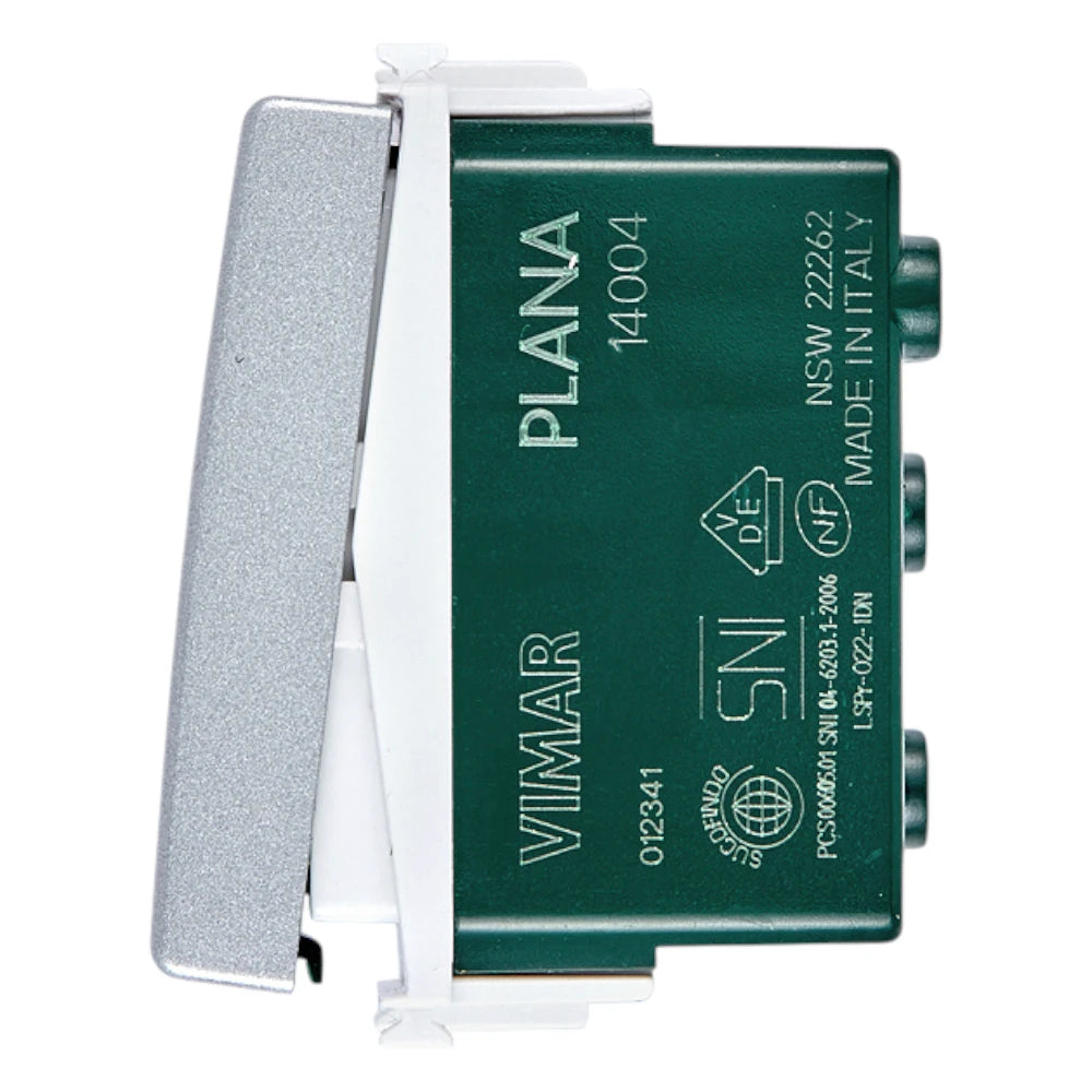 Vimar PLANA 1P 10AX 2-Way Switch, 250V, IP40, Lightable