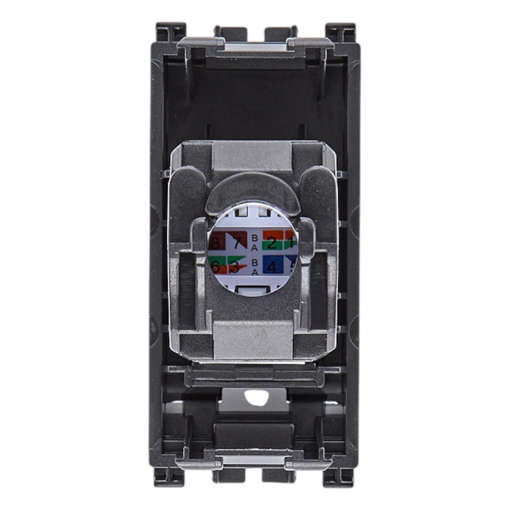 Vimar ARKÉ RJ45 Netsafe Outlet, T568A/B Universal Wiring, 8 Contacts, Tool-Free Insulation-Piercing Terminals