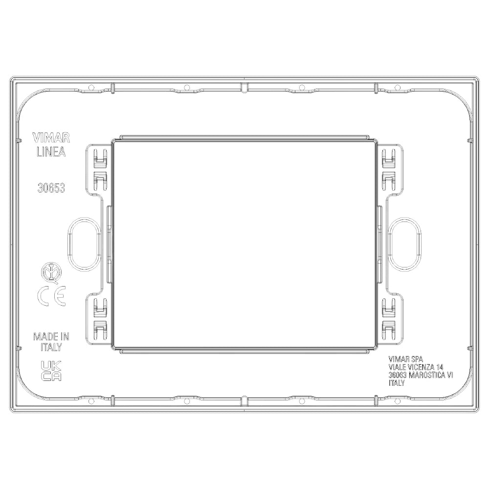 Vimar LINEA 3-Module Cover Plate, Horizontal/Vertical Mount, IP00