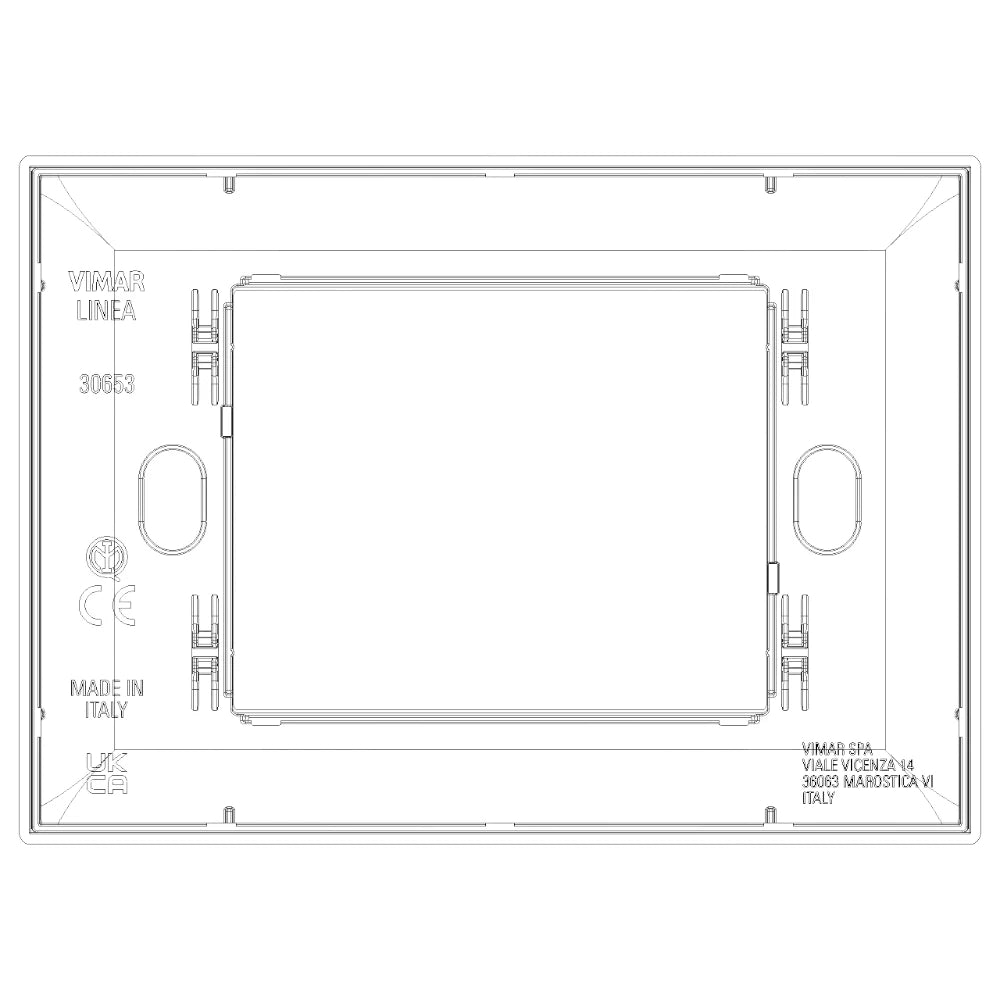 Vimar LINEA 3-Module Cover Plate, Horizontal/Vertical Mount, IP00