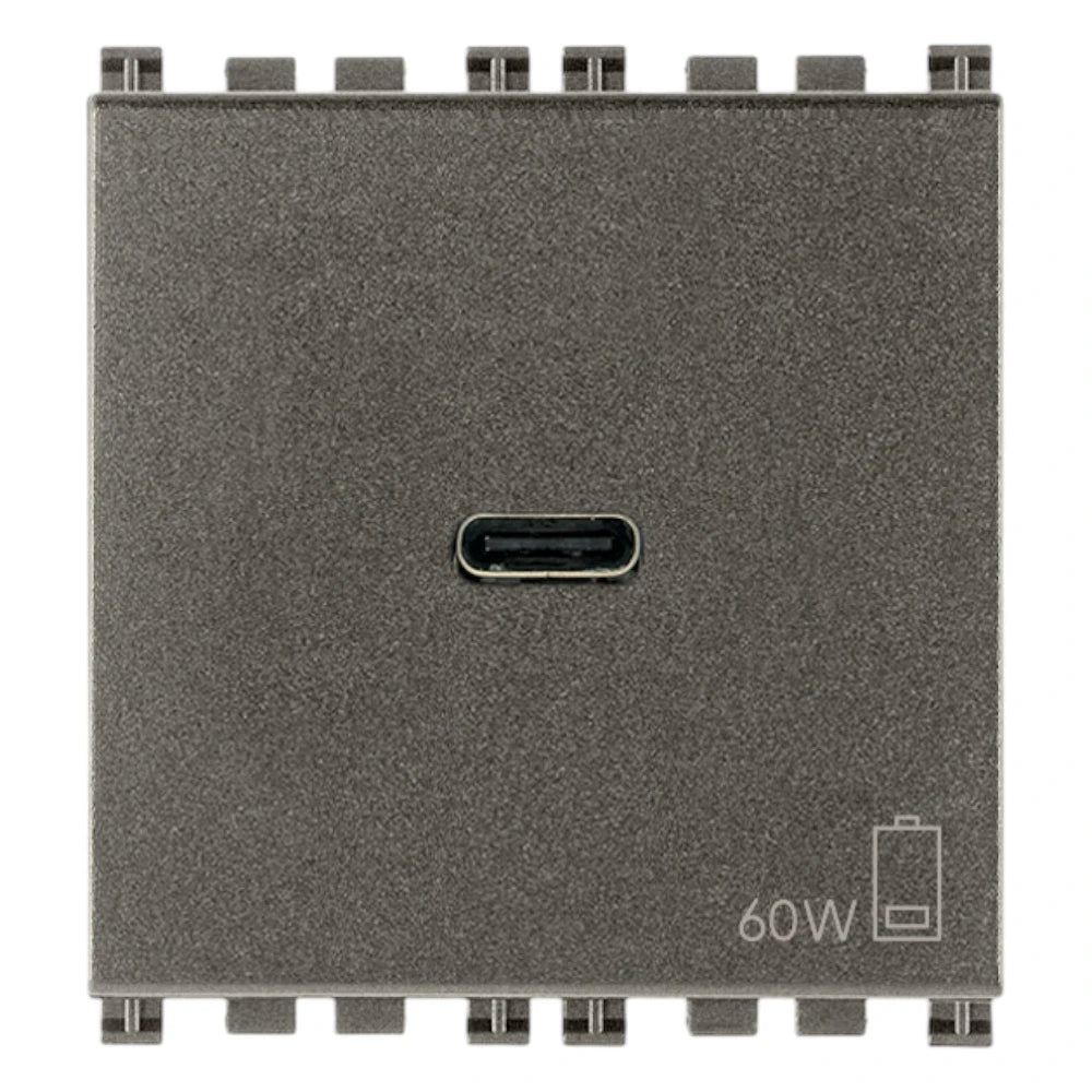 Vimar ARKÉ USB-C Supply Unit, 2 Modules, Power Delivery, 120-240V, Flush Mount