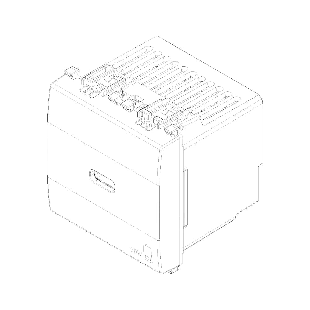 Vimar EIKON 2-Module USB-C Supply Unit, 120-240V, USB Power Delivery, Flush-Mounted, 1 USB-C Port