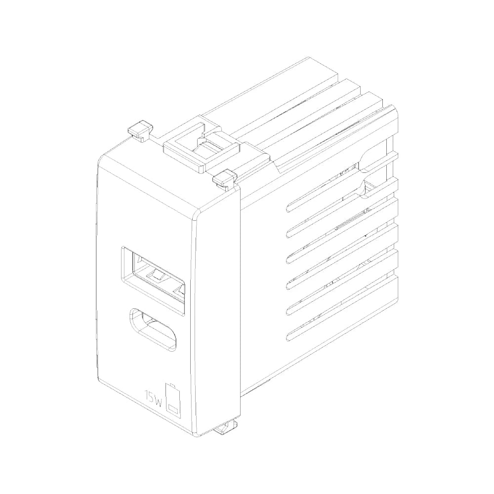 Vimar Plana 1 Module USB Power Supply Unit, 120-240V, 50/60 Hz