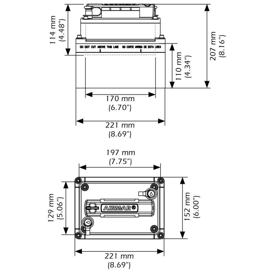 Airmar - M260 1KW IN-HULL 50/200KHZ Transducer - With 8-Pin Garmin Connector