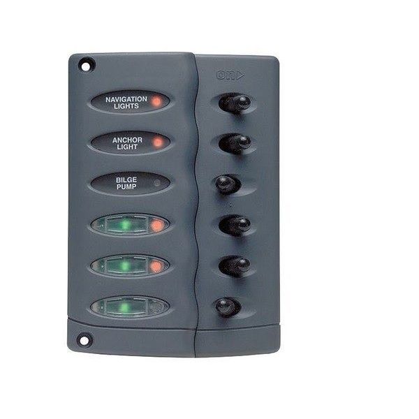 BEP Marine - CSP6-F 6 Way Waterproof Switch Panel - With Fuse Holder