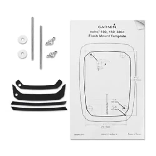 Garmin echo Flush Mount Kit, For echo 100/101/150/151/151dv/300c/301c/301dv, Flush Mount Gasket, Mounting Hardware