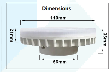 Mega LED - LED Replacement Bulb - GX53 Type, 12 Watt, 1200 Lm, 85-265V AC, 120º, 3000K (30088)