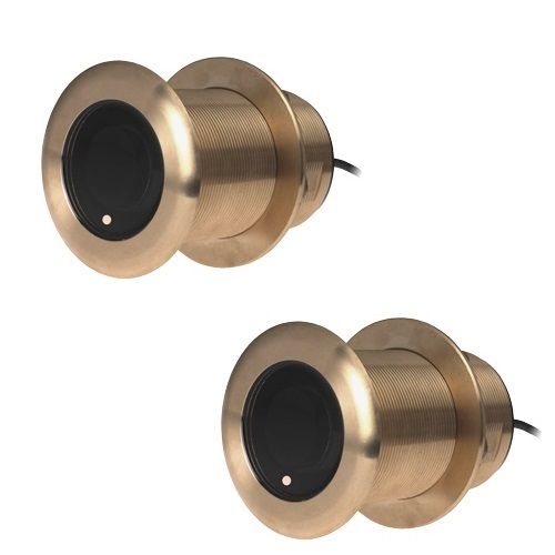 Raymarine B75MH Thru-Hull CHIRP Transducer Pair, 12° Tilt, 600W, Bronze, Depth/Temperature