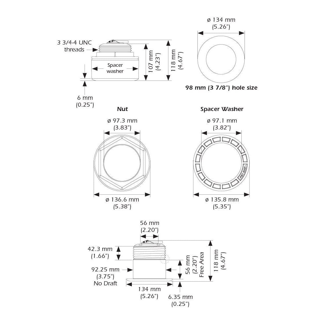 Airmar - B175C-12-H Thru Hull Transducer
