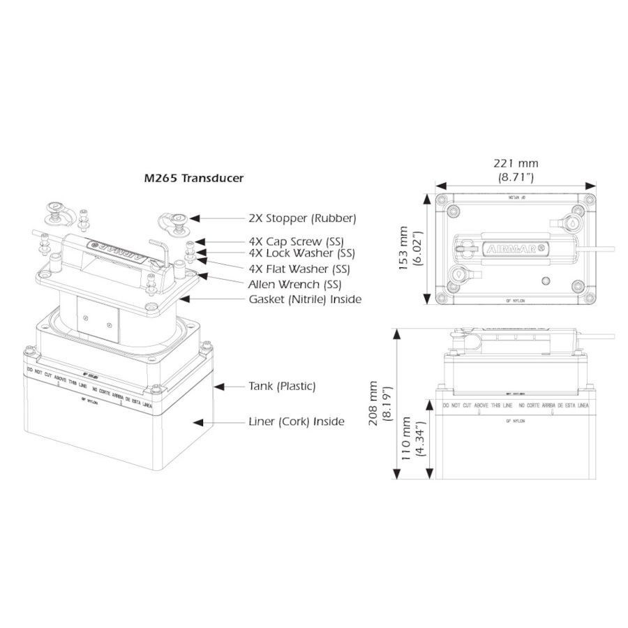 Airmar - M265C-LM 1kw Low Medium CHIRP Transducer