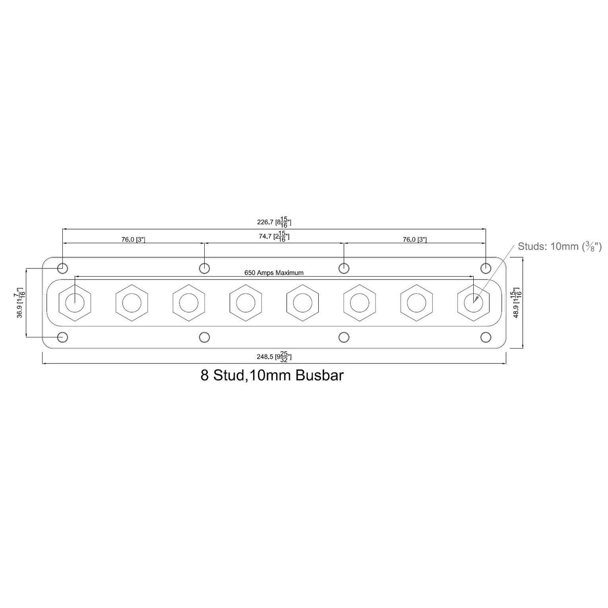 BEP Marine - Heavy Duty Buss Bar 650 Amp