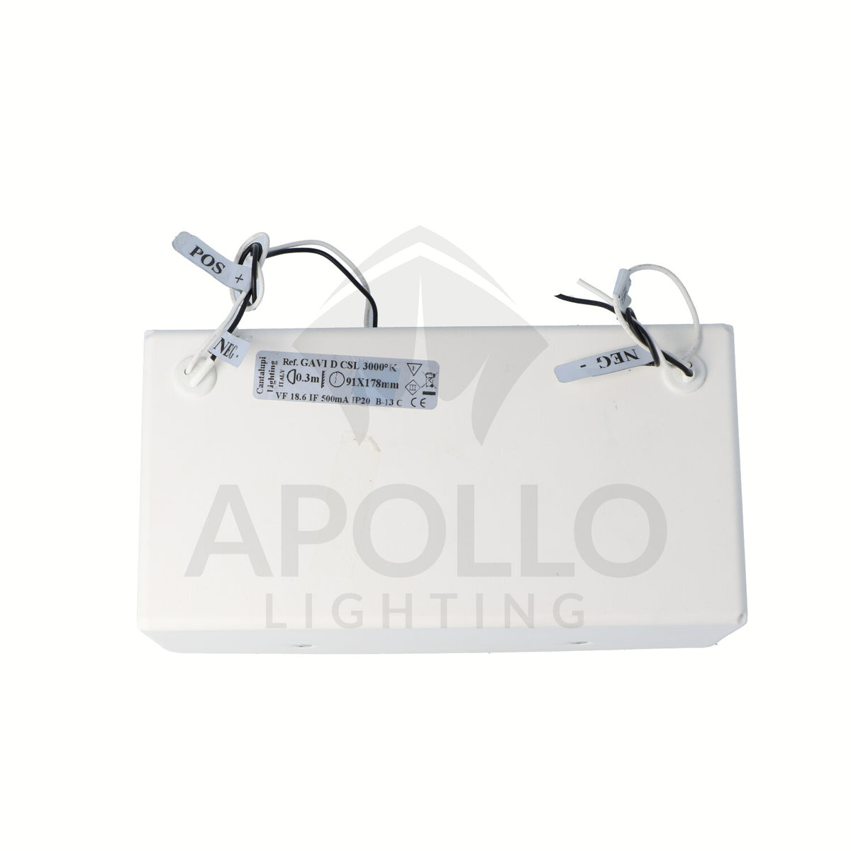 Cantalupi GAVI D CSL LED Panel – 3000K Warm White, 91x178 mm, 18.6V 500mA, IP20, B-13 C