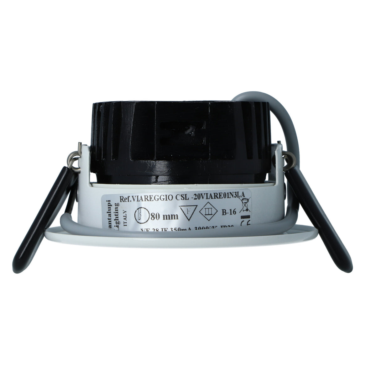Cantalupi VIAREGGIO CSL – Ø80 mm LED Downlight, 3000K Warm White, 28V @ 350mA, IP20, B-16