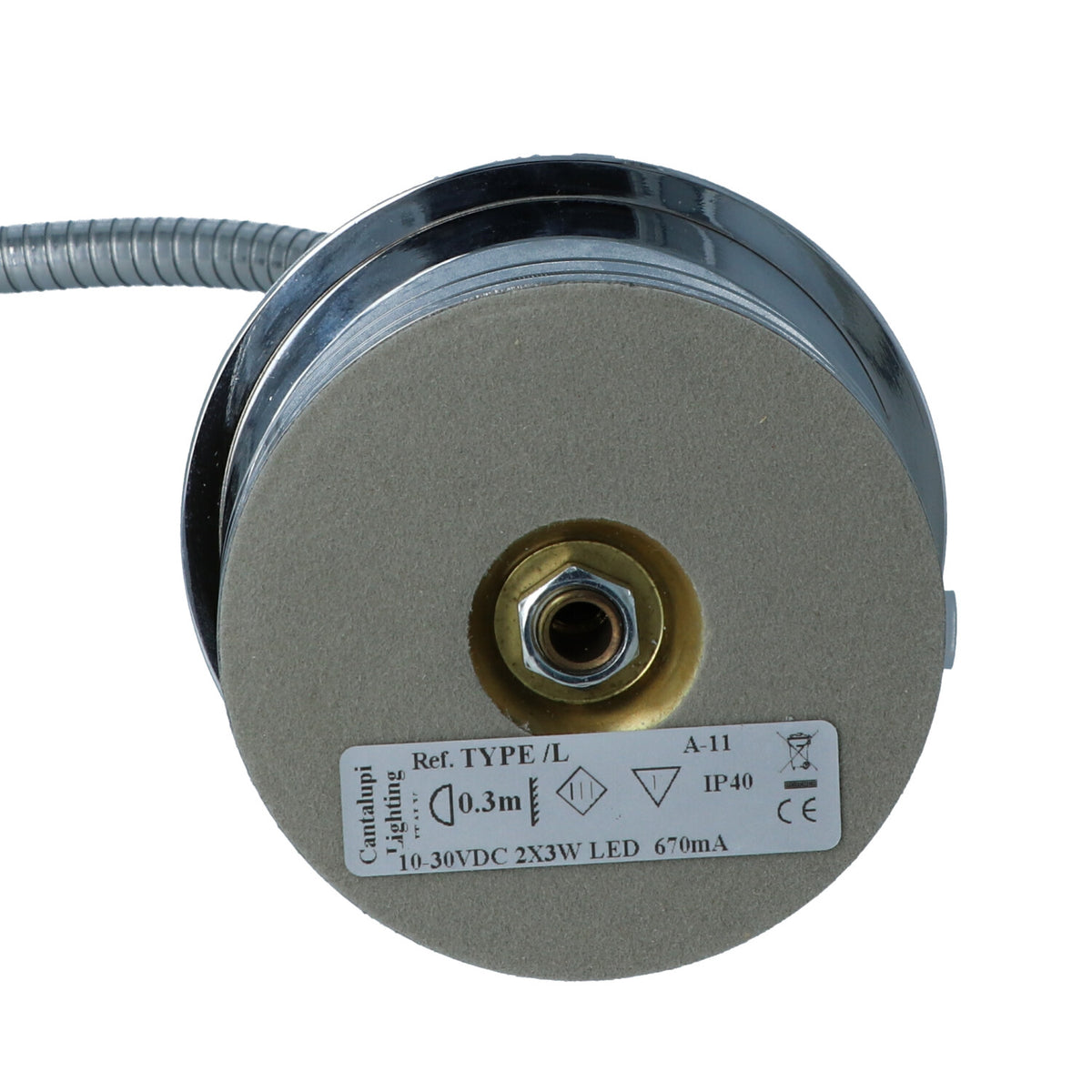 CANTALUPI – TYPE/L A-11 – Chrome LED Light – 0.3 mm Thickness | 10–30VDC | 2x3W LED | 670mA | IP40