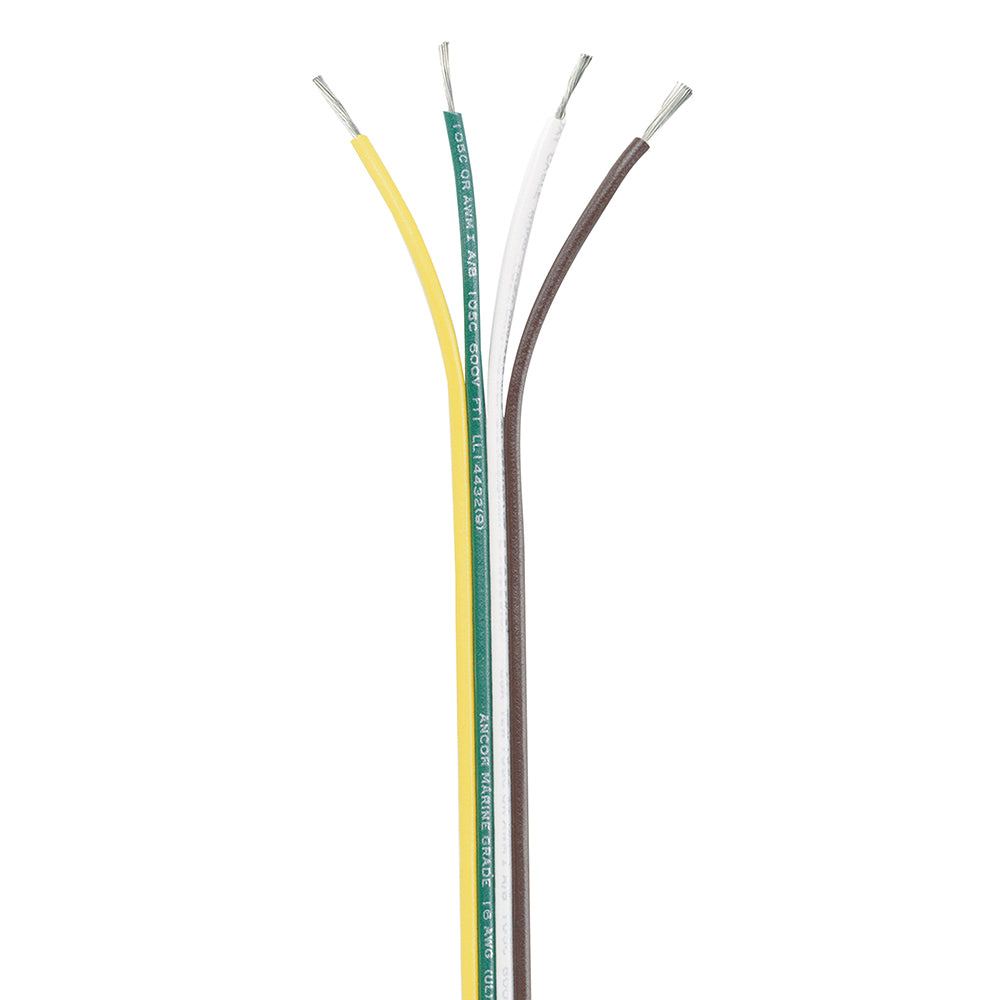 Ancor Ribbon Bonded Cable - 16/4 AWG - Brown/Green/White/Yellow - Flat - 250' 154525