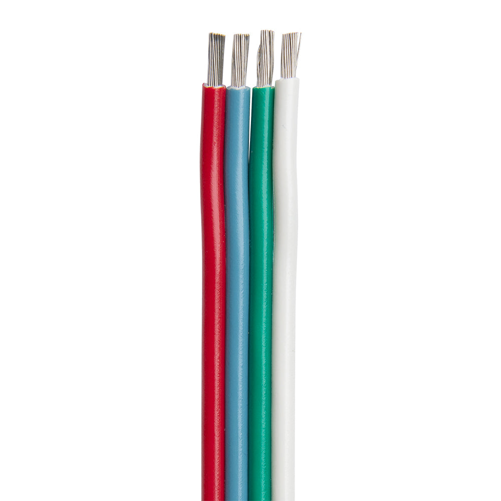 Ancor Flat Ribbon Bonded RGB Cable 18/4 AWG - Red, Light Blue, Green & White - 1000' 160099