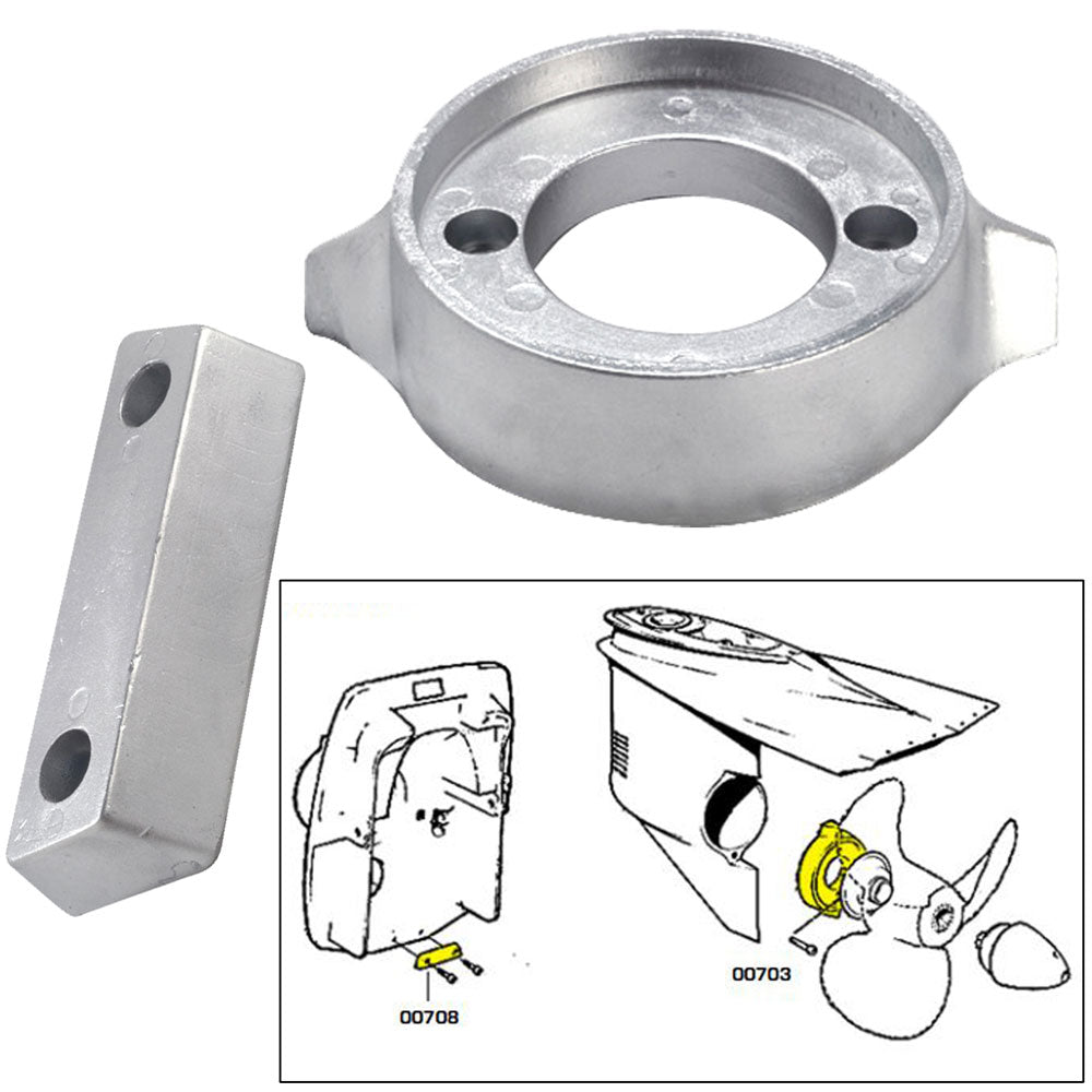 Tecnoseal Anode Kit w/Hardware - Volvo 290 - Zinc 20705