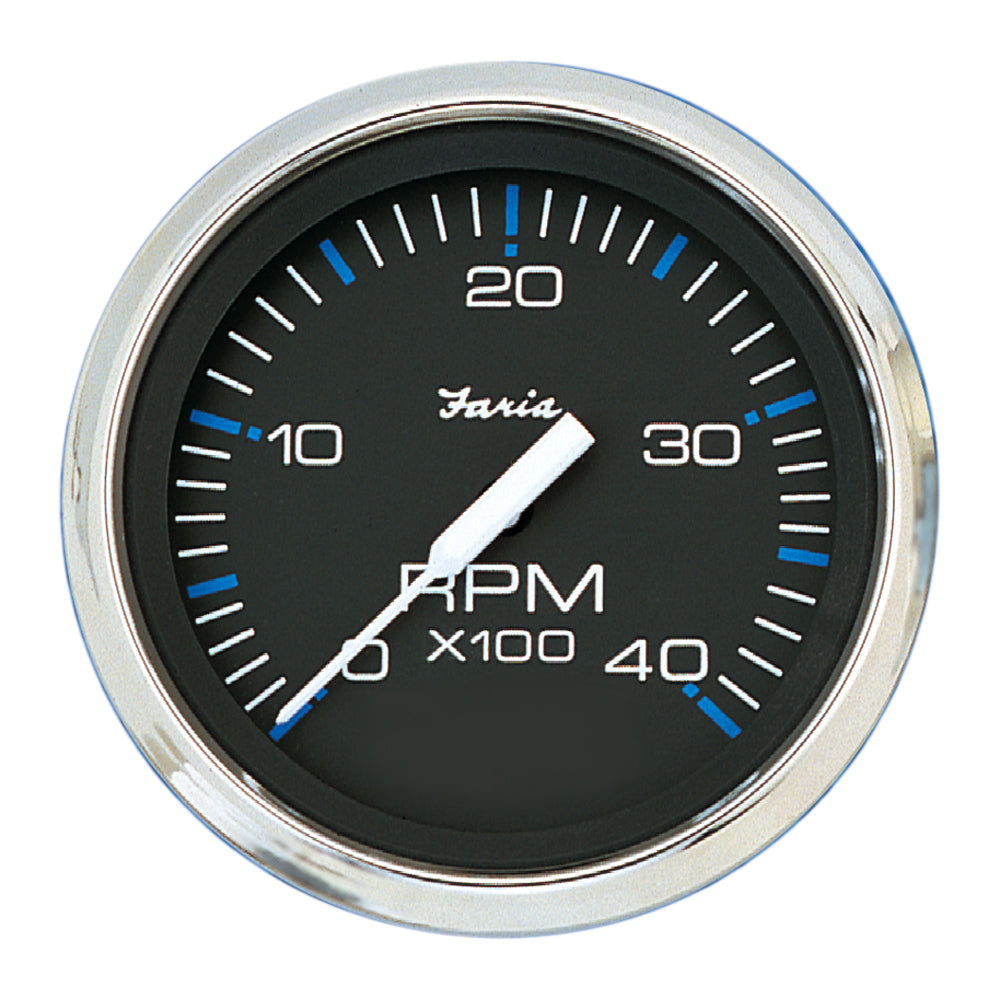 Faria Chesapeake Black 4" Tachometer - 4000 RPM (Diesel) 33742