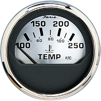 Faria Spun Silver 2" Water Temp Gauge 16004