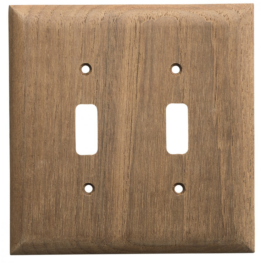 Whitecap Teak 2-Toggle Switch/Receptacle Cover Plate 60176