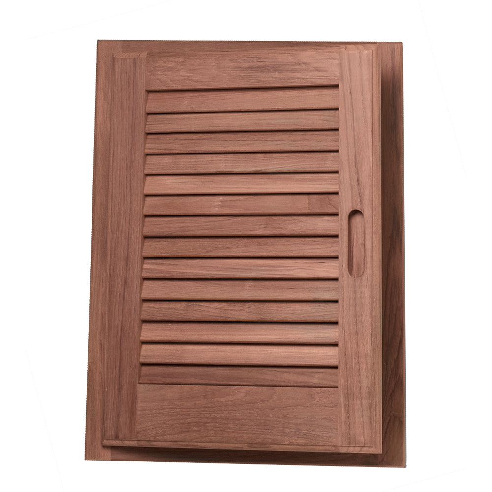Whitecap Teak Louvered Door & Frame - Left Hand - 15" x 20" 60725