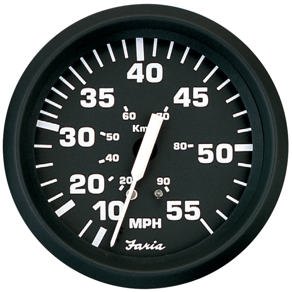 Faria Euro Black 4" Speedometer - 55MPH (Pitot) 32810