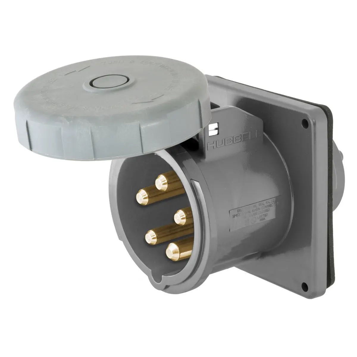 Hubbell M5100B7R 100A 480V 5W Shore Power Inlet M5100B7R