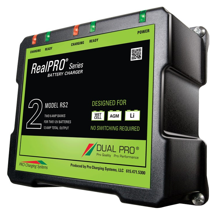 Dual Pro RS2 Battery Charger 2 Bank 12 Amps RS2
