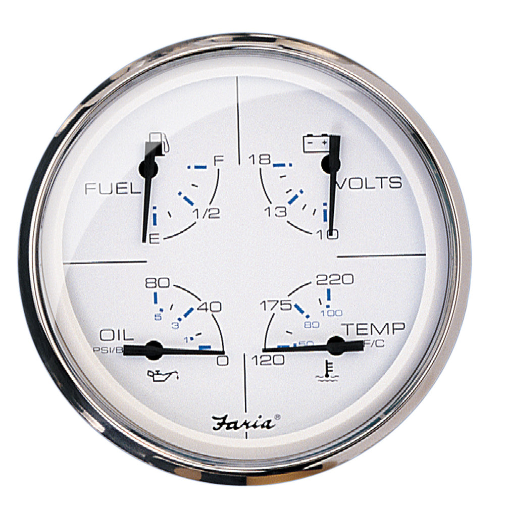 Faria Chesapeake White SS 5" Multifunction Gauge 33864