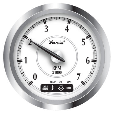 Faria Newport SS 4" Tachometer w/System Check Indicator f/Suzuki Gas Outboard - 0 to 7000 RPM 45001