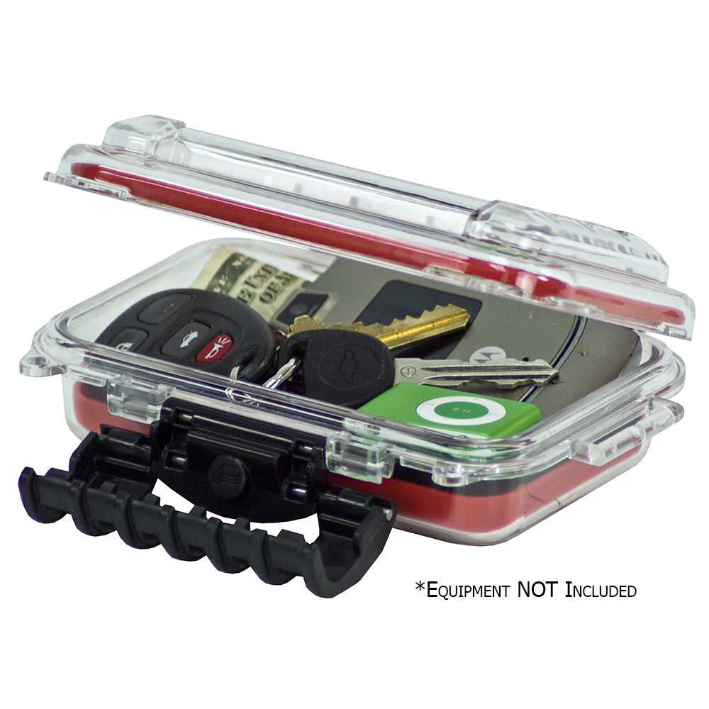 Plano Waterproof Polycarbonate Storage Box - 3449 Size - Red/Clear 144900